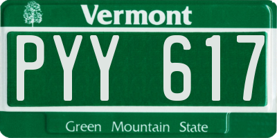 VT license plate PYY617