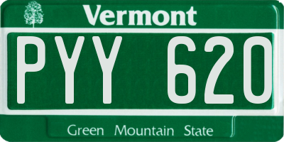 VT license plate PYY620