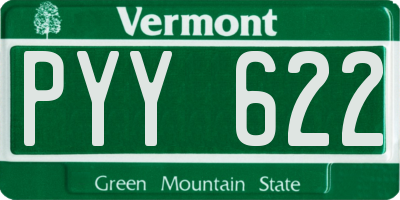 VT license plate PYY622