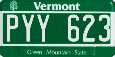 VT license plate PYY623