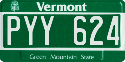 VT license plate PYY624