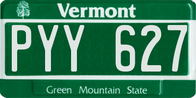 VT license plate PYY627