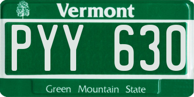 VT license plate PYY630