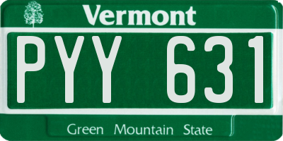 VT license plate PYY631