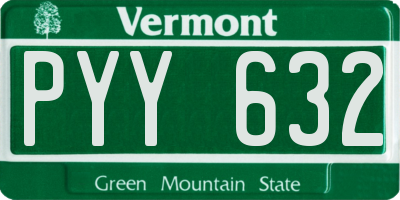 VT license plate PYY632