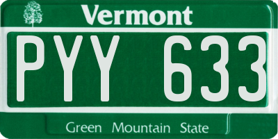 VT license plate PYY633