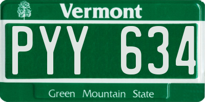 VT license plate PYY634