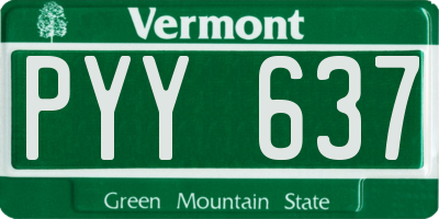 VT license plate PYY637