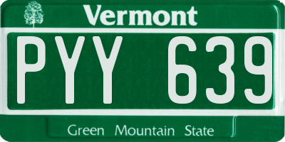 VT license plate PYY639