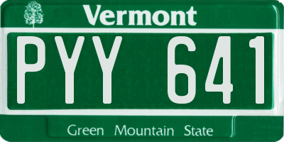 VT license plate PYY641