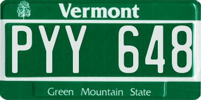 VT license plate PYY648