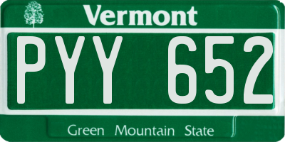 VT license plate PYY652