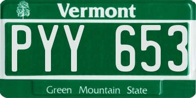 VT license plate PYY653