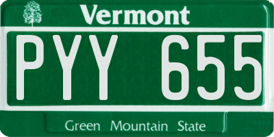 VT license plate PYY655