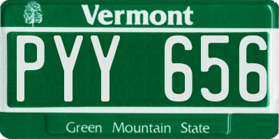 VT license plate PYY656