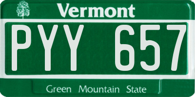 VT license plate PYY657