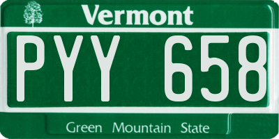 VT license plate PYY658