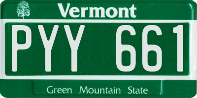VT license plate PYY661