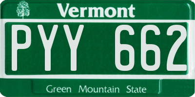 VT license plate PYY662