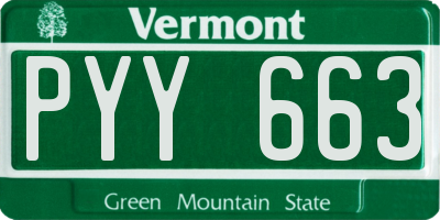 VT license plate PYY663
