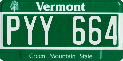 VT license plate PYY664