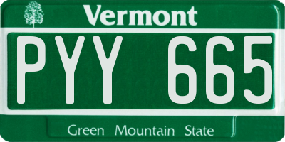 VT license plate PYY665