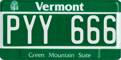VT license plate PYY666