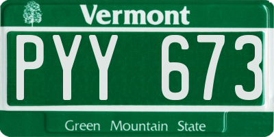 VT license plate PYY673