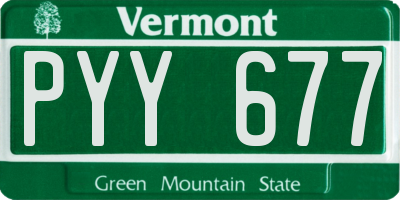 VT license plate PYY677