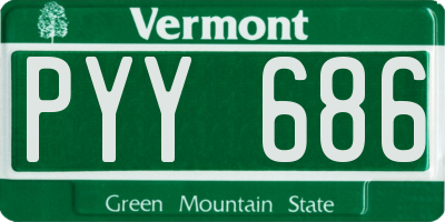 VT license plate PYY686