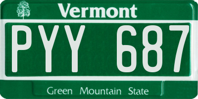 VT license plate PYY687