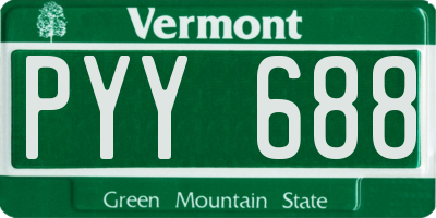VT license plate PYY688