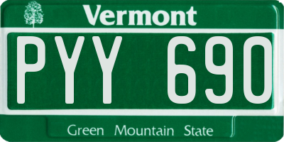 VT license plate PYY690