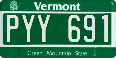 VT license plate PYY691