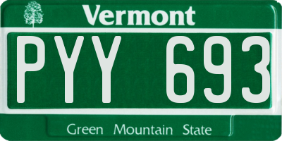 VT license plate PYY693