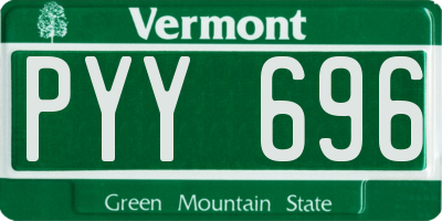 VT license plate PYY696