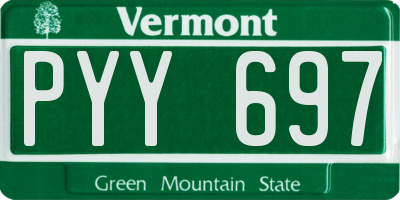 VT license plate PYY697