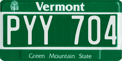 VT license plate PYY704