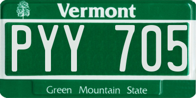 VT license plate PYY705