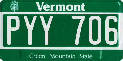 VT license plate PYY706