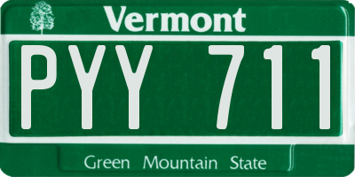 VT license plate PYY711