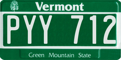 VT license plate PYY712