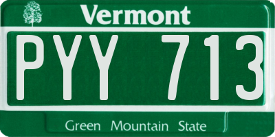 VT license plate PYY713