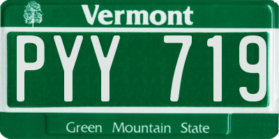 VT license plate PYY719
