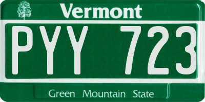 VT license plate PYY723