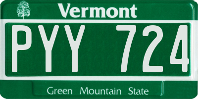 VT license plate PYY724