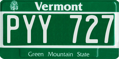 VT license plate PYY727