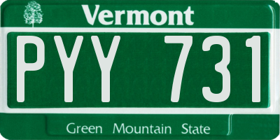 VT license plate PYY731
