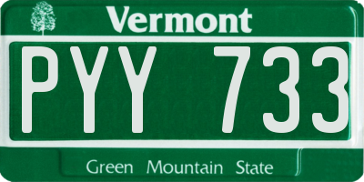 VT license plate PYY733
