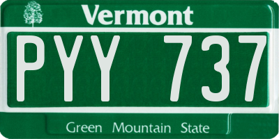 VT license plate PYY737